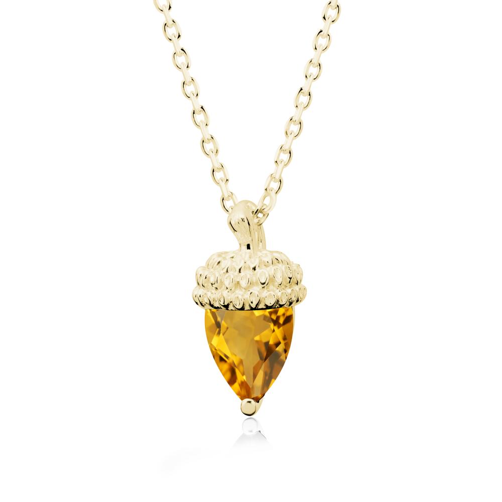 Nature's Charm Citrine Acorn Necklace - LUO Jewelry #metal_18k yellow gold