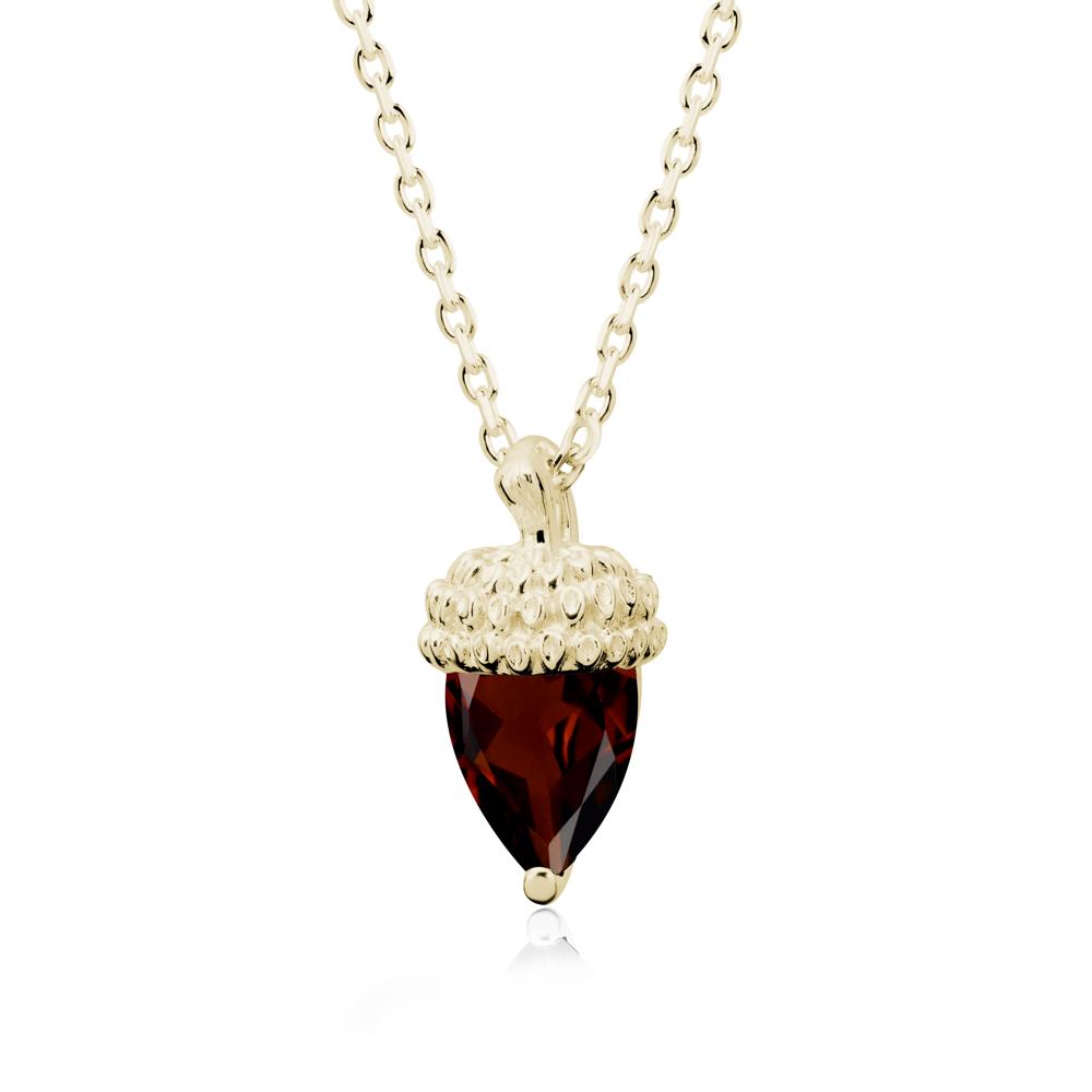Nature's Charm Garnet Acorn Necklace - LUO Jewelry #metal_14k yellow gold