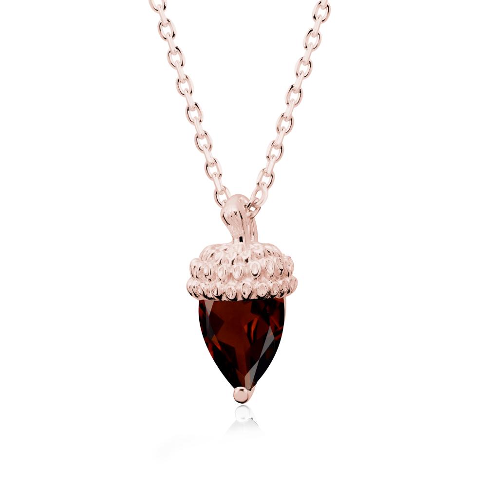 Nature's Charm Garnet Acorn Necklace - LUO Jewelry #metal_18k rose gold