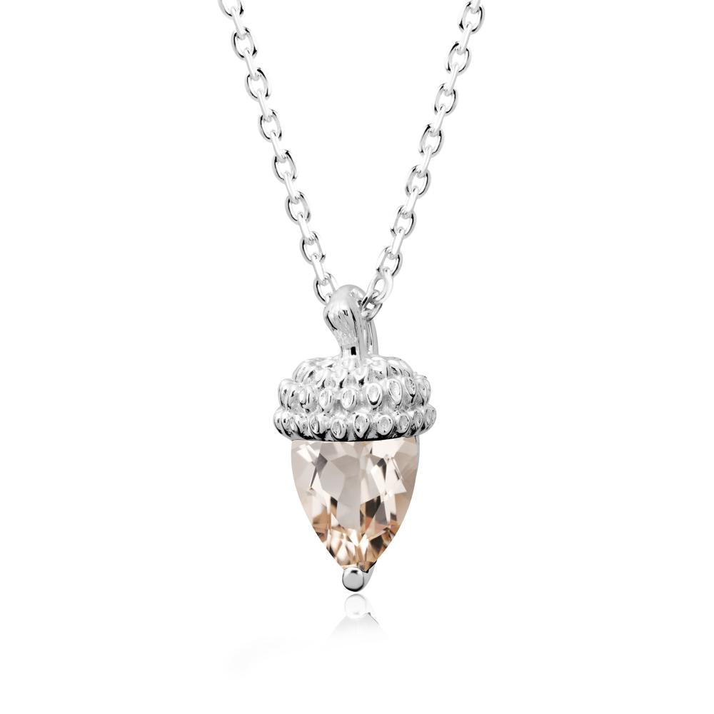 Pear Cut Morganite Acorn Pendant - LUO Jewelry #metal_sterling silver