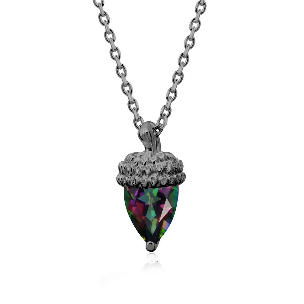 Nature's Charm Mystic Topaz Acorn Necklace - LUO Jewelry #metal_black finish sterling silver