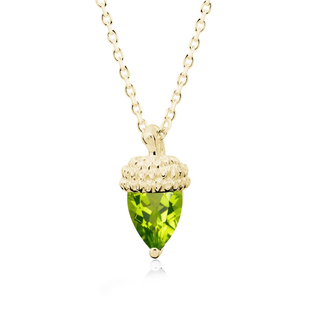 Pear Cut Peridot Acorn Pendant - LUO Jewelry #metal_18k yellow gold