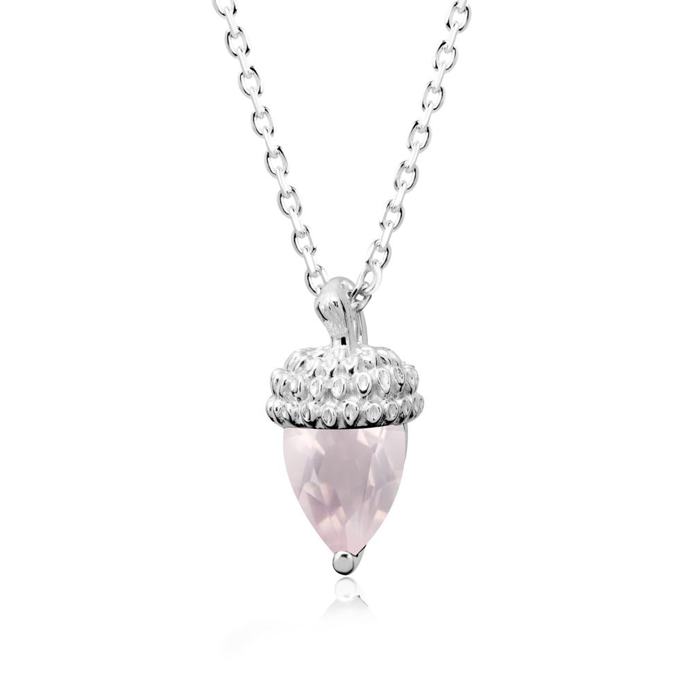 Nature's Charm Rose Quartz Acorn Necklace - LUO Jewelry #metal_sterling silver