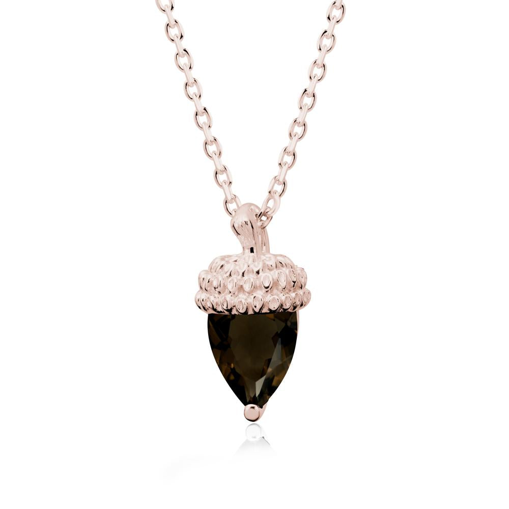 Nature's Charm Smoky Quartz Acorn Necklace - LUO Jewelry #metal_14k rose gold