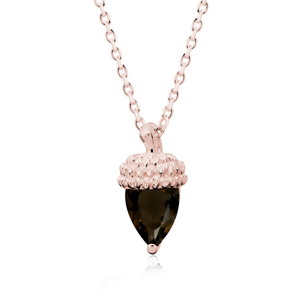 Nature's Charm Smoky Quartz Acorn Necklace - LUO Jewelry #metal_18k rose gold