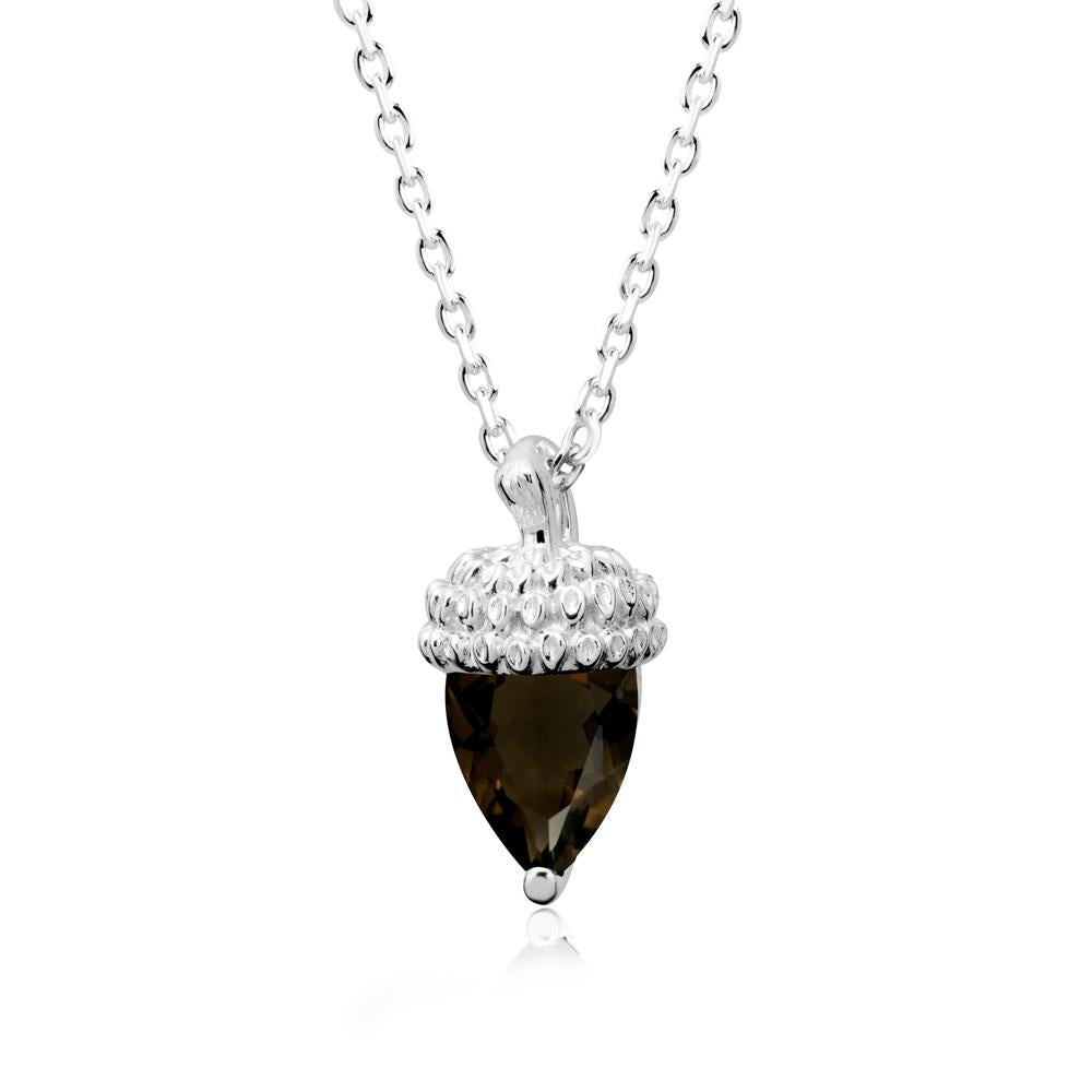 Nature's Charm Smoky Quartz Acorn Necklace - LUO Jewelry #metal_sterling silver