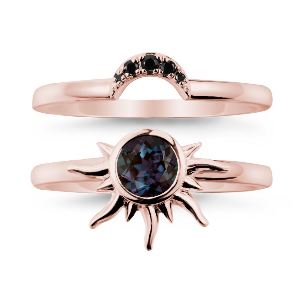 Celestial Alexandrite Sun Ring Set - LUO Jewelry #metal_xxxxx