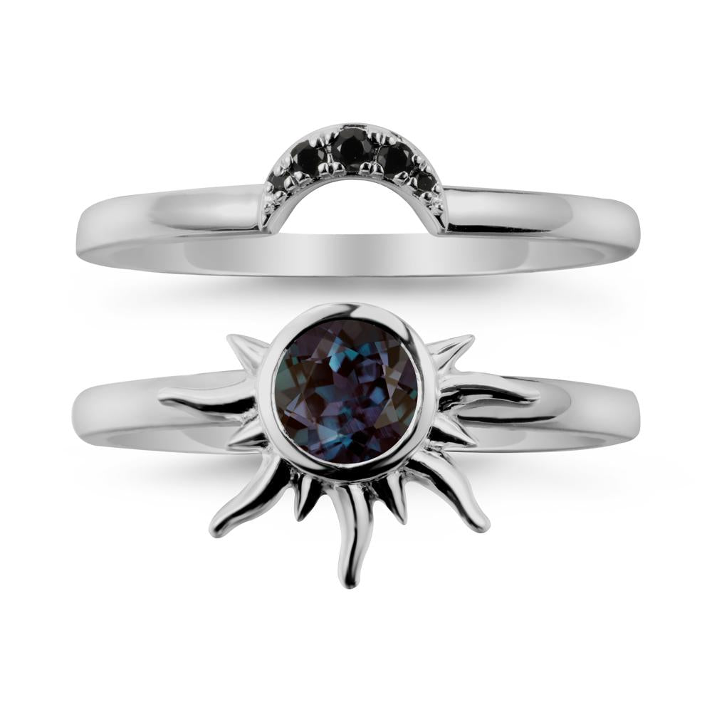 Celestial Alexandrite Sun Ring Set - LUO Jewelry #metal_xxxxx