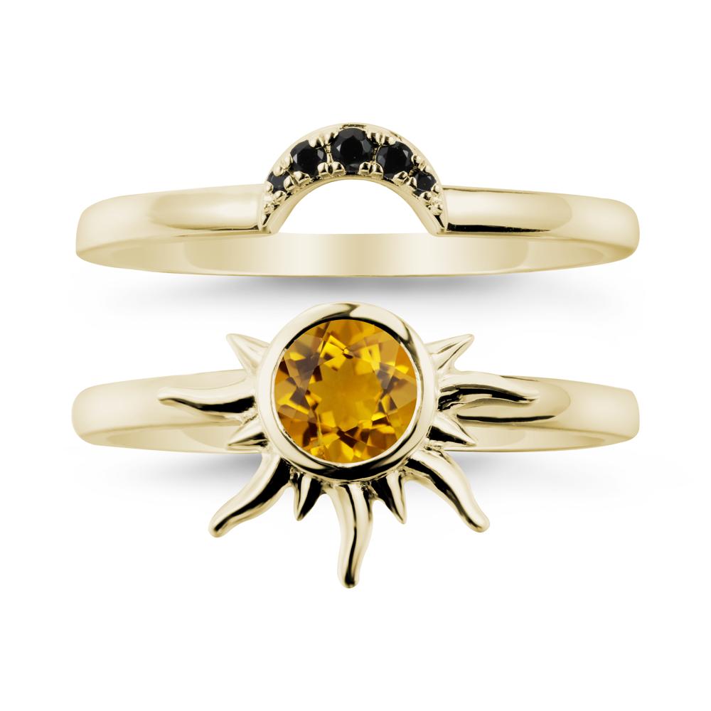 Celestial Citrine Sun Ring Set - LUO Jewelry #metal_xxxxx