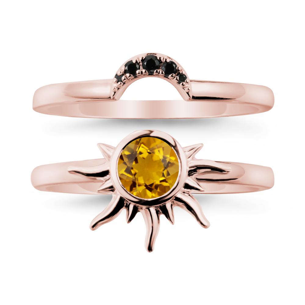 Celestial Citrine Sun Ring Set - LUO Jewelry #metal_xxxxx