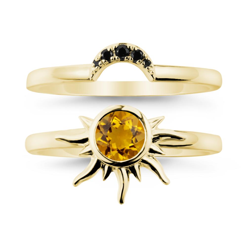 Celestial Citrine Sun Ring Set - LUO Jewelry #metal_xxxxx