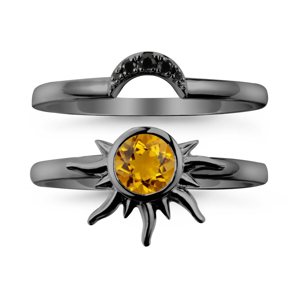 Celestial Citrine Sun Ring Set - LUO Jewelry #metal_xxxxx