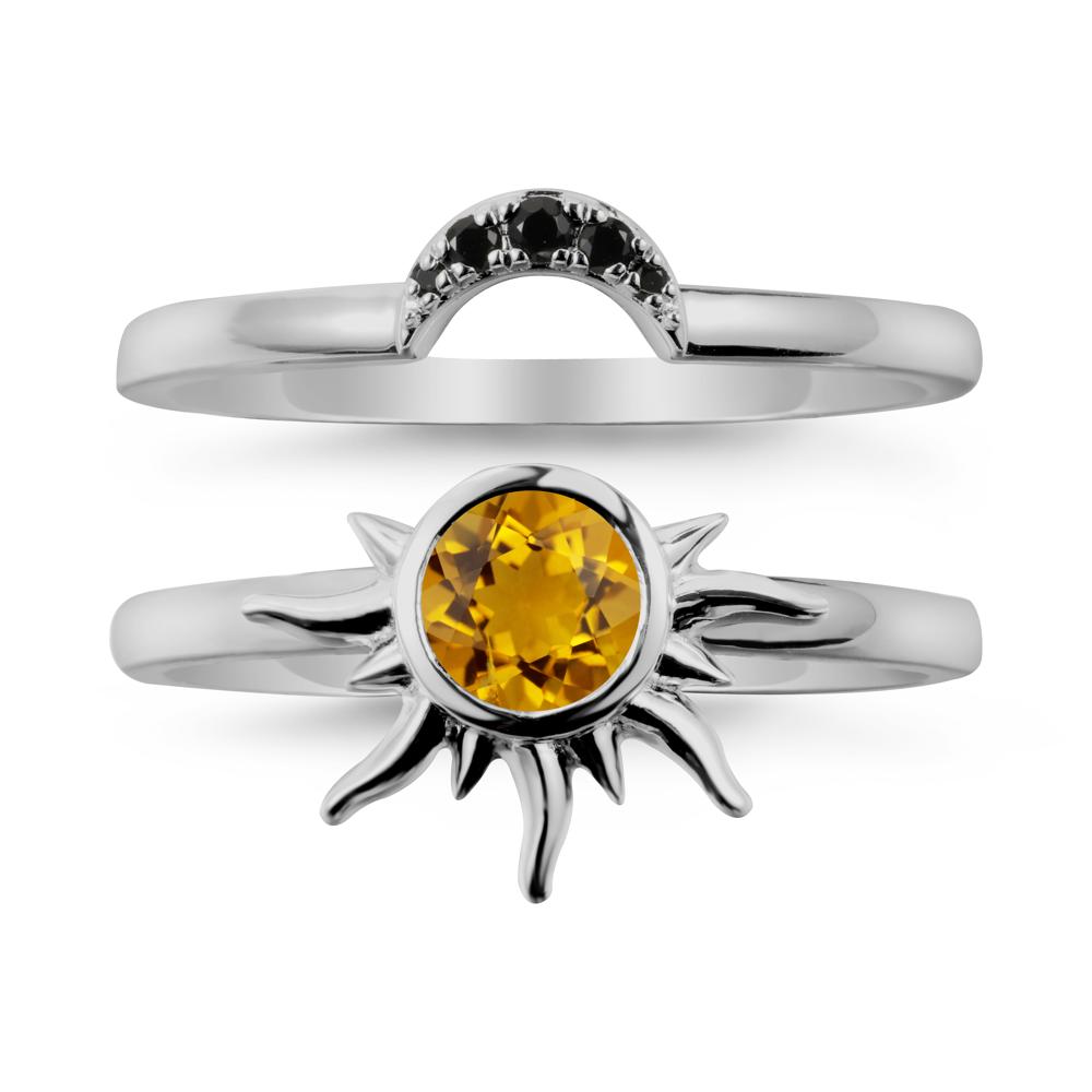 Celestial Citrine Sun Ring Set - LUO Jewelry #metal_xxxxx