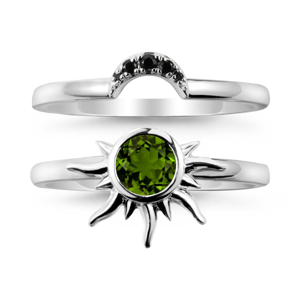 Celestial Diopside Sun Ring Set - LUO Jewelry #metal_xxxxx