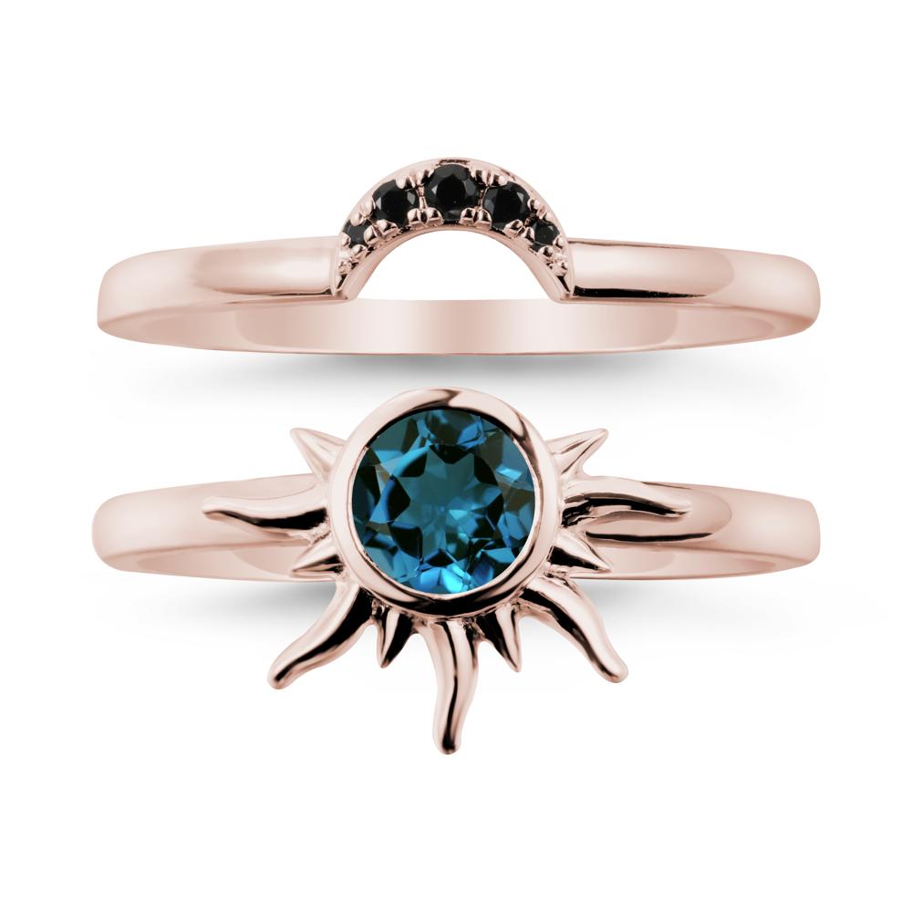 Celestial London Blue Topaz Sun Ring Set - LUO Jewelry #metal_xxxxx
