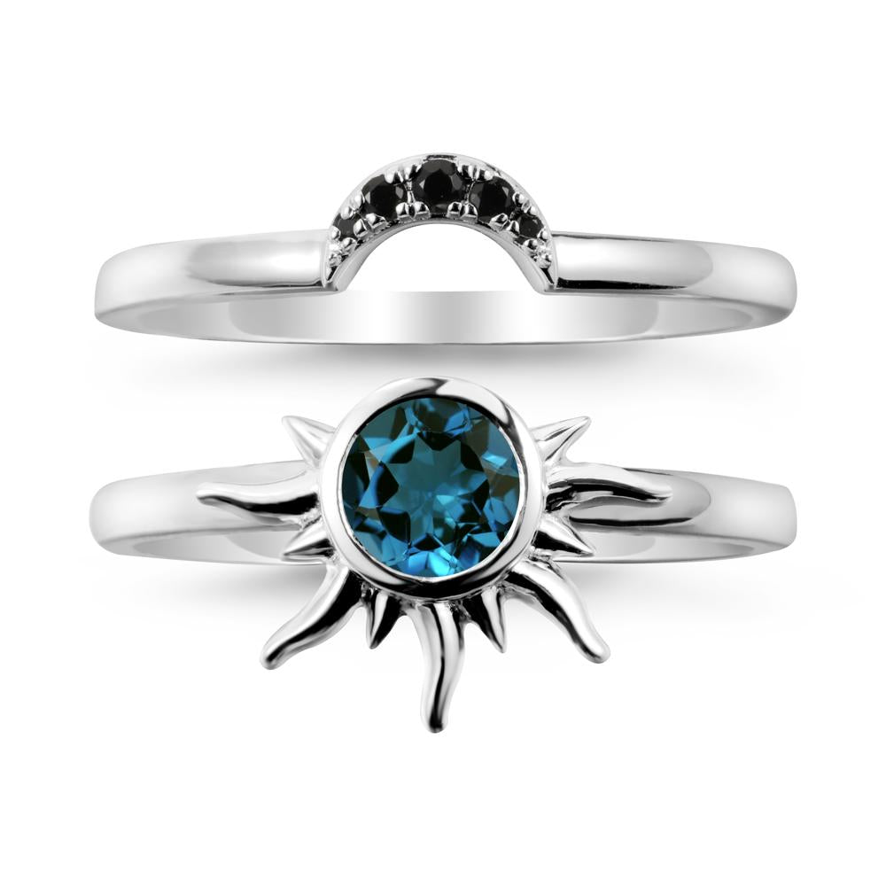 Celestial London Blue Topaz Sun Ring Set - LUO Jewelry #metal_xxxxx