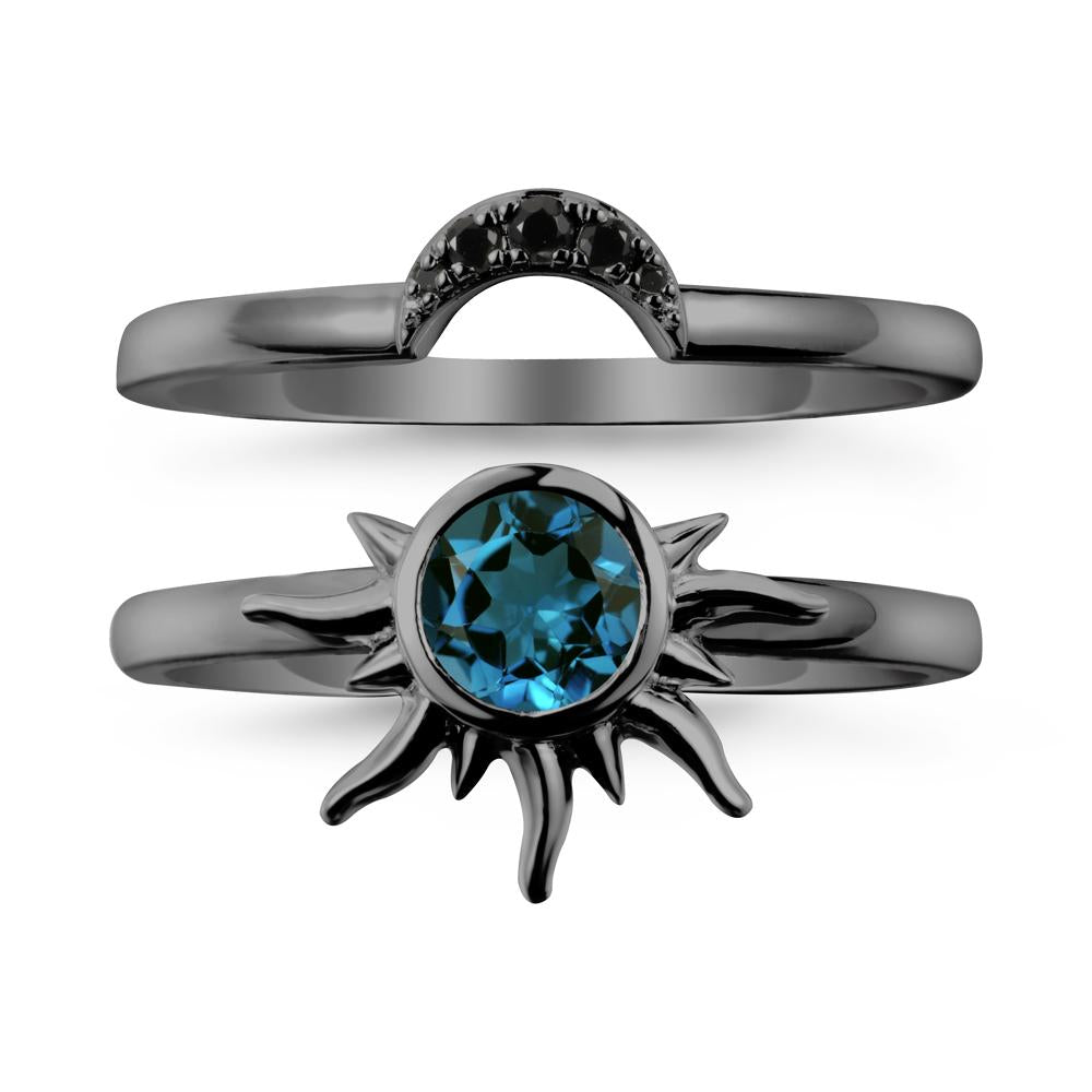 Celestial London Blue Topaz Sun Ring Set - LUO Jewelry #metal_xxxxx