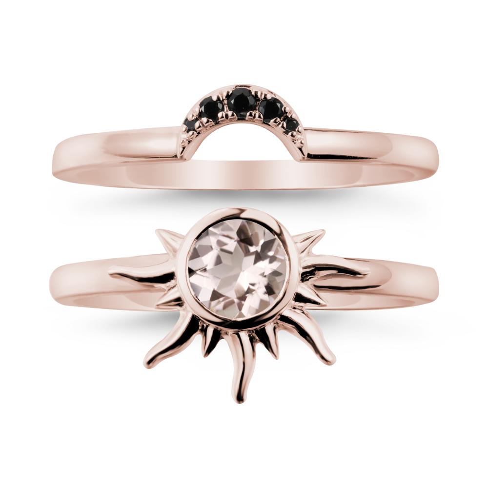 Celestial Morganite Sun Ring Set - LUO Jewelry #metal_xxxxx