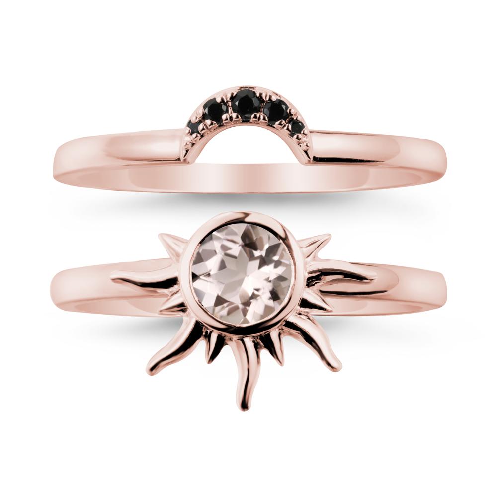 Celestial Morganite Sun Ring Set - LUO Jewelry #metal_xxxxx
