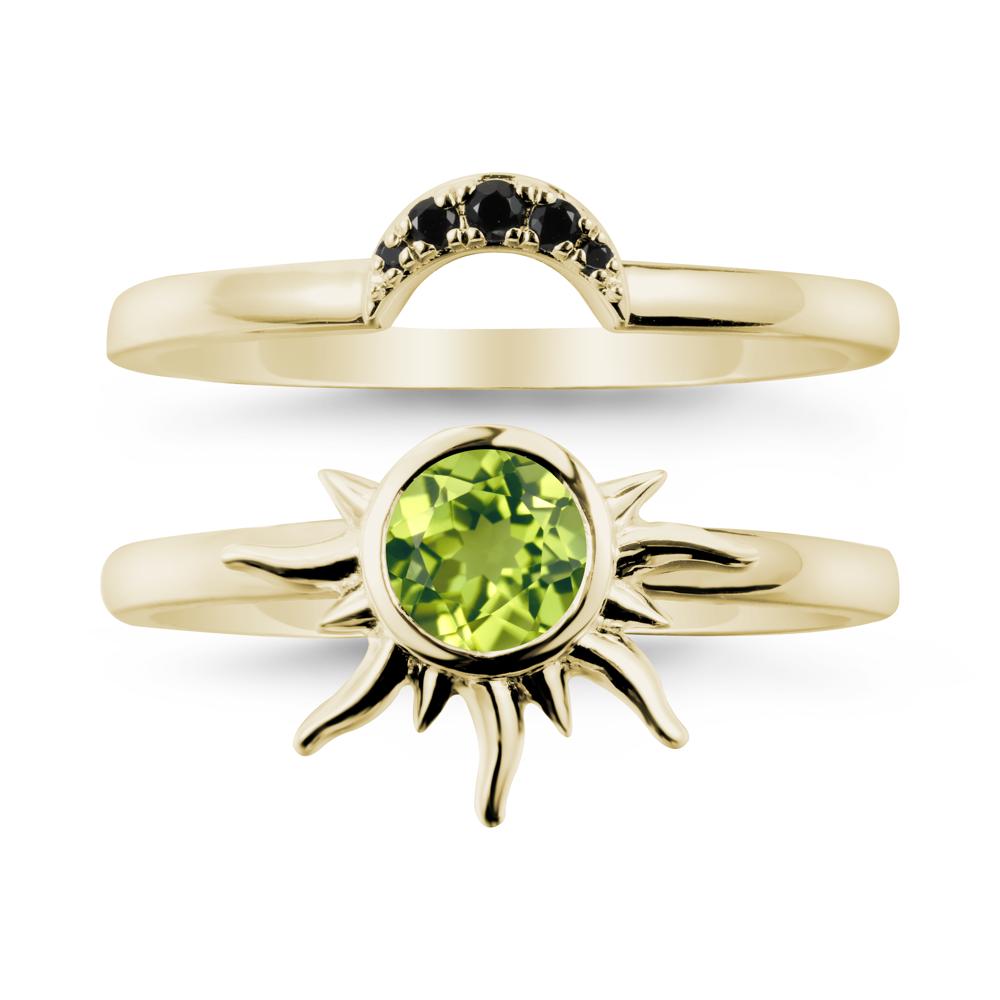 Celestial Peridot Sun Ring Set - LUO Jewelry #metal_xxxxx