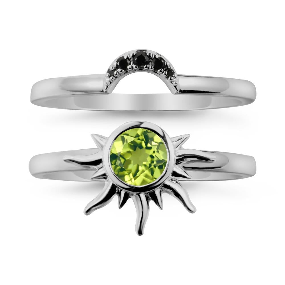Celestial Peridot Sun Ring Set - LUO Jewelry #metal_xxxxx