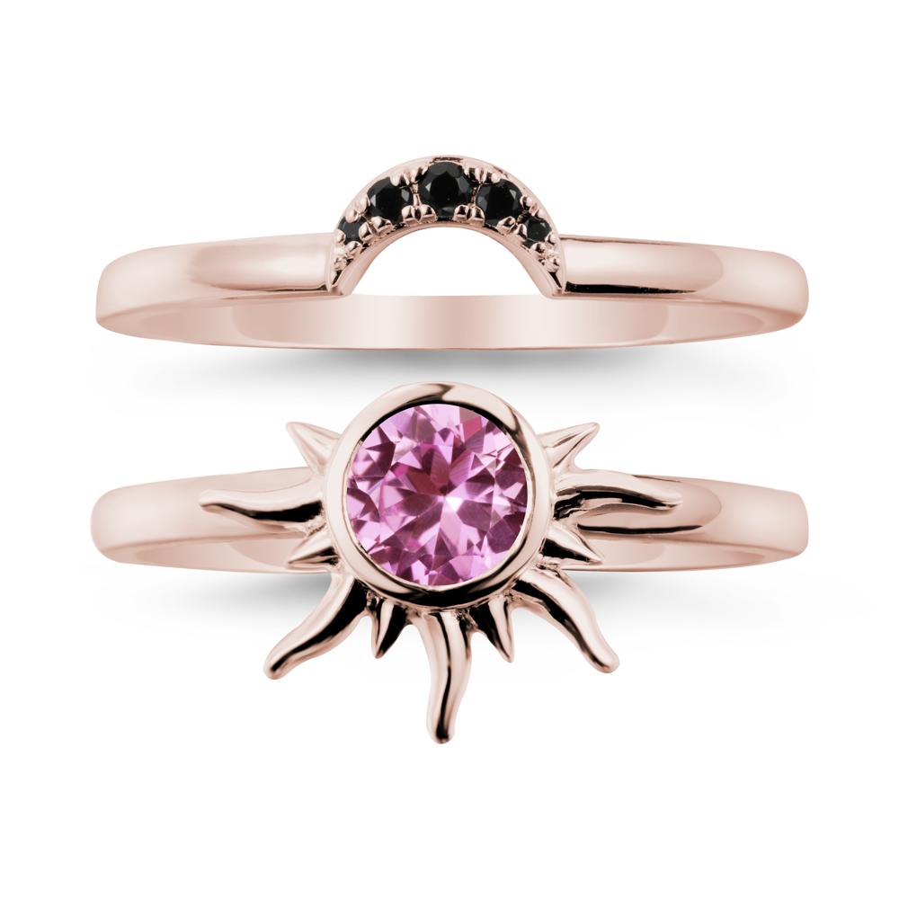 Celestial Pink Sapphire Sun Ring Set - LUO Jewelry #metal_xxxxx