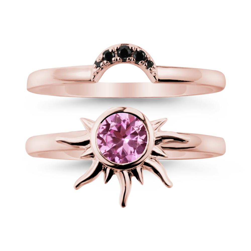 Celestial Pink Sapphire Sun Ring Set - LUO Jewelry #metal_xxxxx