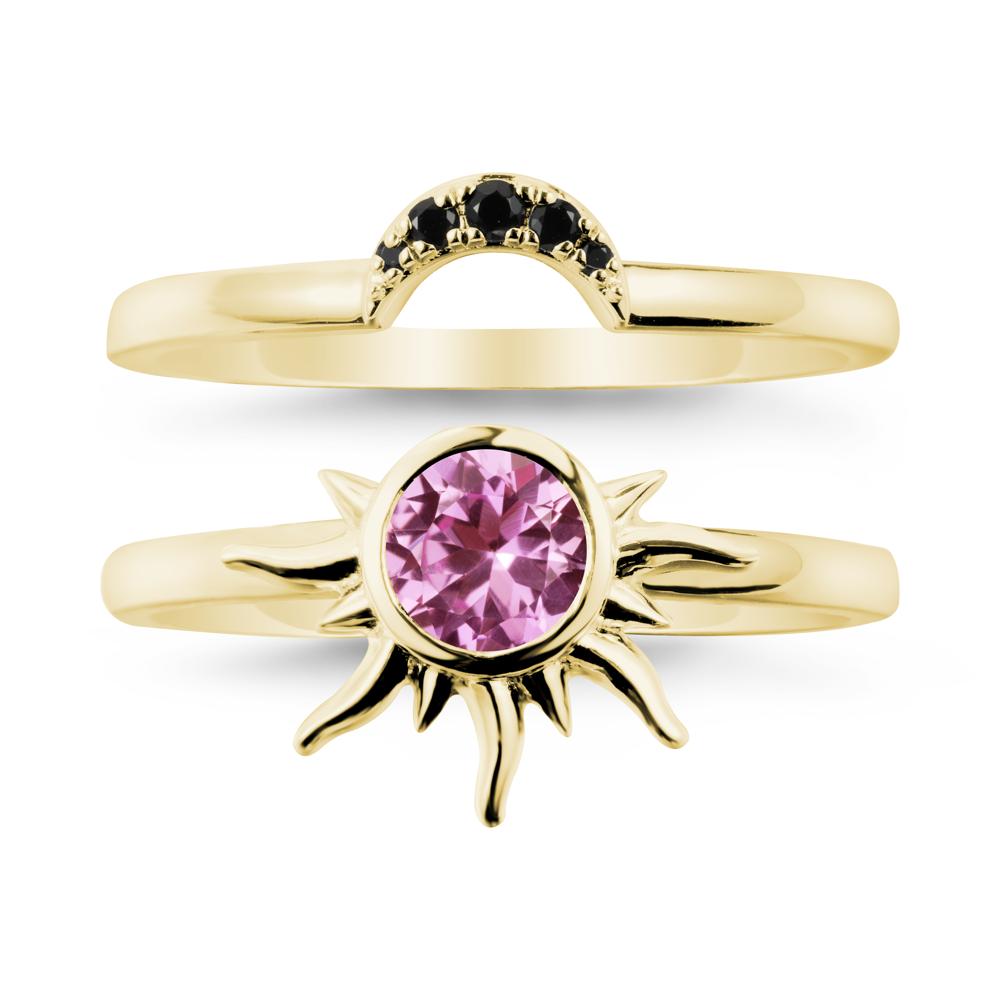 Celestial Pink Sapphire Sun Ring Set - LUO Jewelry #metal_xxxxx