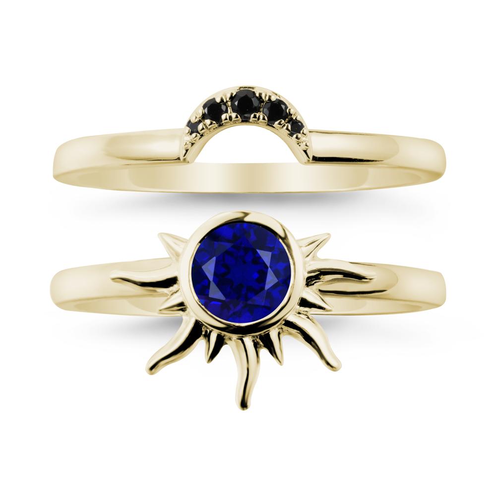 Celestial Sapphire Sun Ring Set - LUO Jewelry #metal_xxxxx