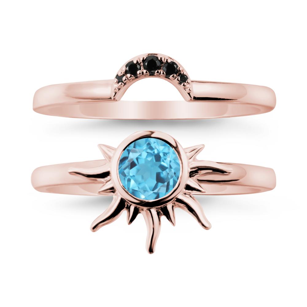 Celestial Swiss Blue Topaz Sun Ring Set - LUO Jewelry #metal_xxxxx