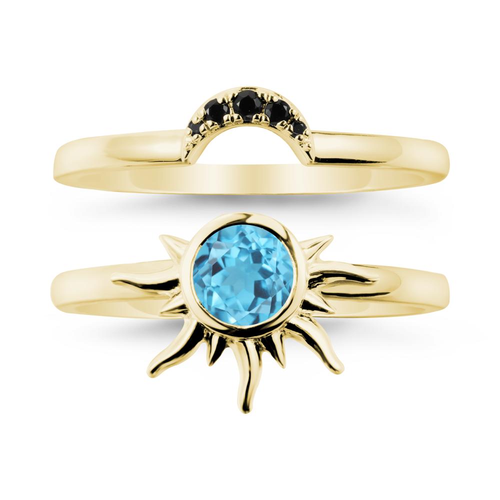 Celestial Swiss Blue Topaz Sun Ring Set - LUO Jewelry #metal_xxxxx