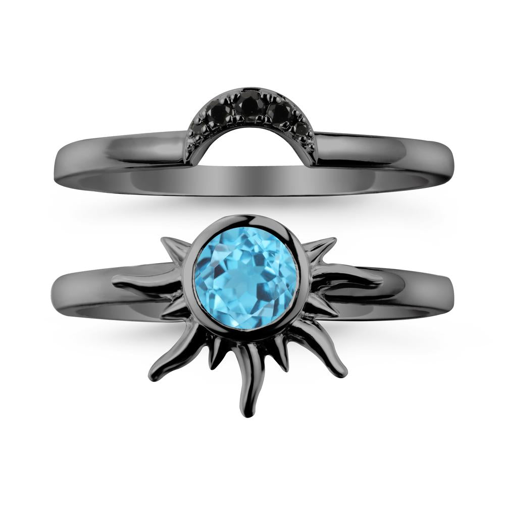 Celestial Swiss Blue Topaz Sun Ring Set - LUO Jewelry #metal_xxxxx