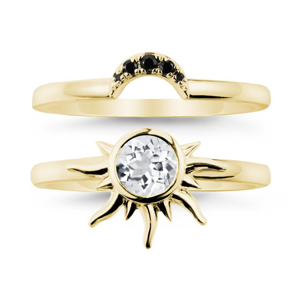 Celestial White Topaz Sun Ring Set - LUO Jewelry #metal_xxxxx