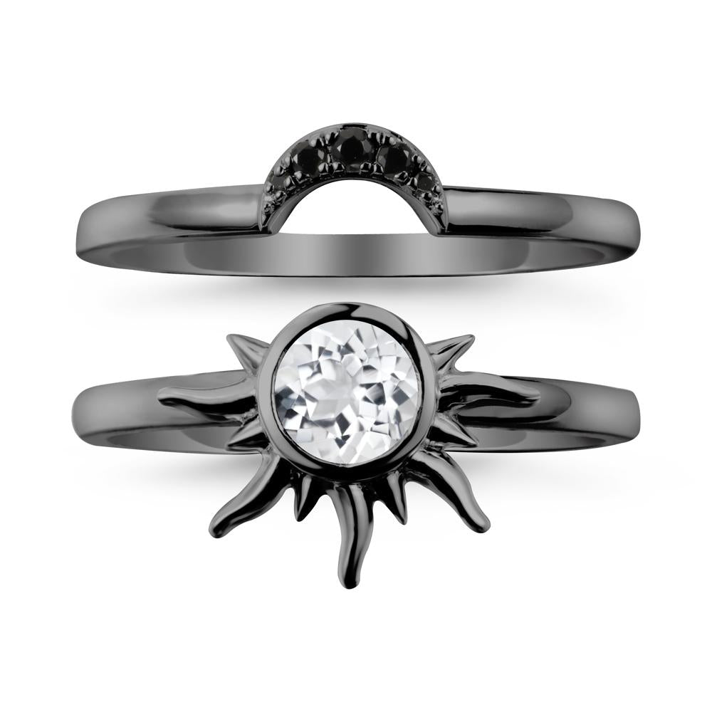 Celestial White Topaz Sun Ring Set - LUO Jewelry #metal_xxxxx