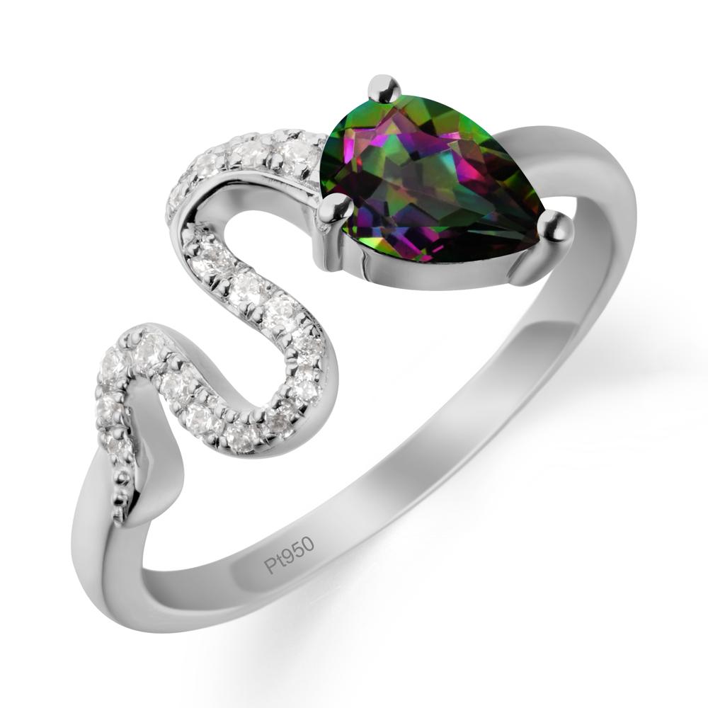 Pear Shaped Mystic Topaz Serpent Ring - LUO Jewelry #metal_platinum