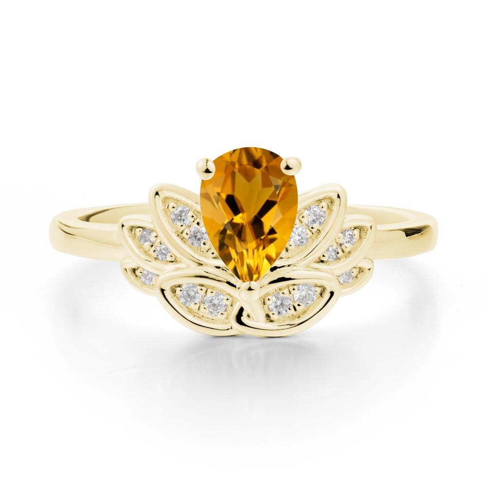 Teardrop Citrine Petal Ring - LUO Jewelry #metal_18k yellow gold