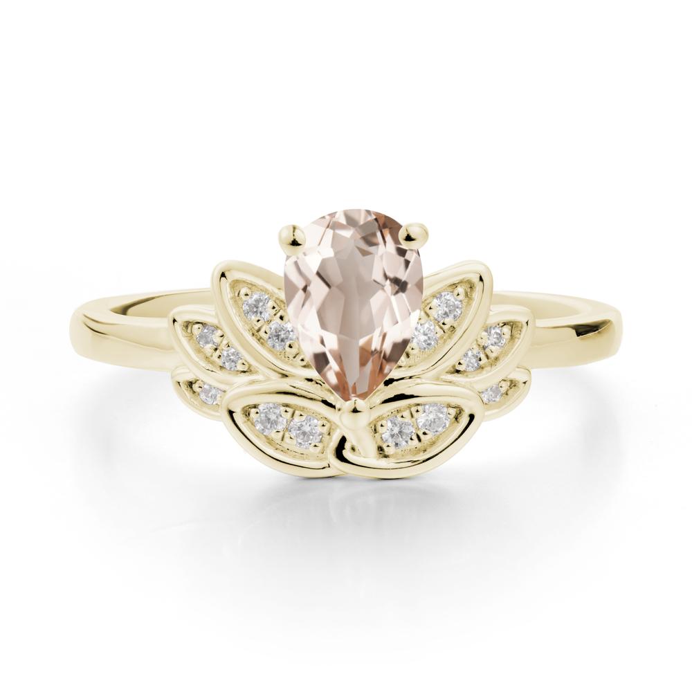 Teardrop Morganite Petal Ring - LUO Jewelry #metal_14k yellow gold