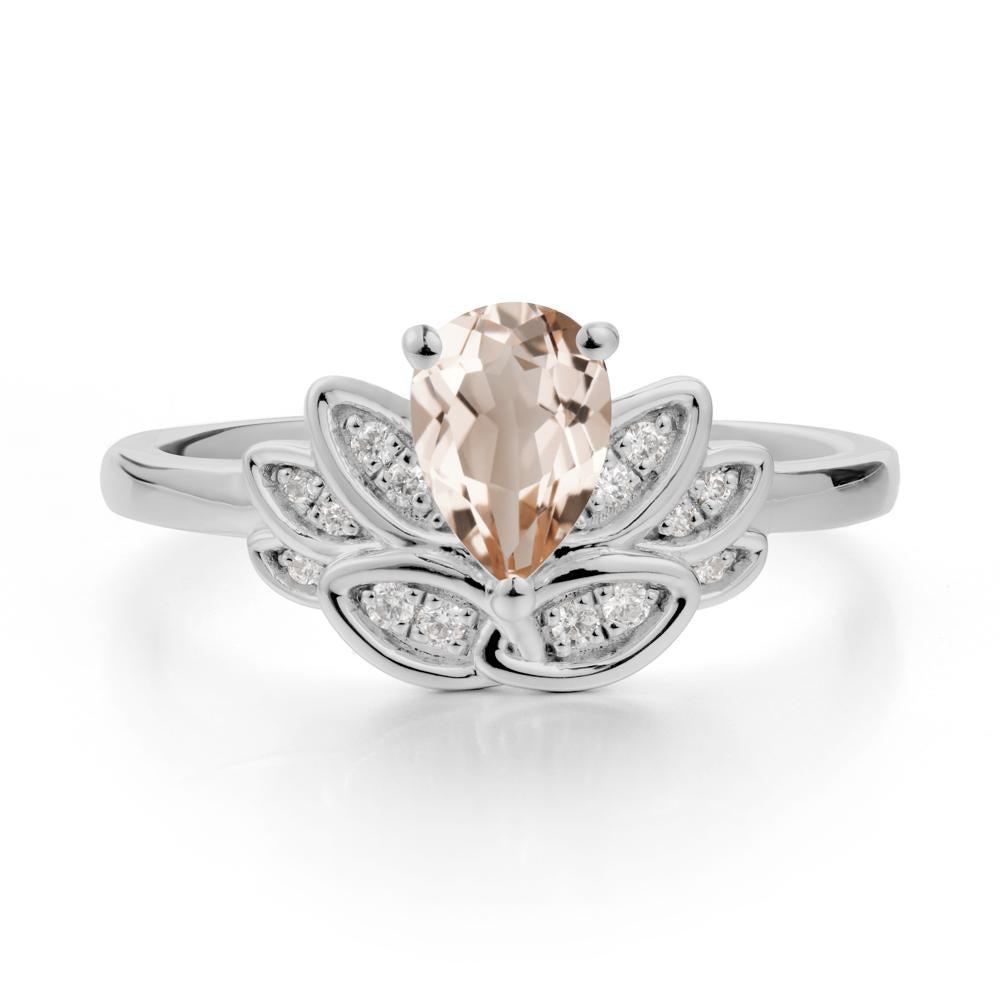 Teardrop Morganite Petal Ring - LUO Jewelry #metal_platinum