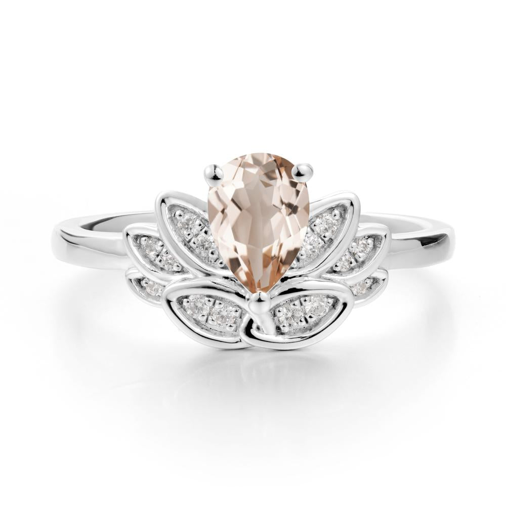 Teardrop Morganite Petal Ring - LUO Jewelry #metal_sterling silver