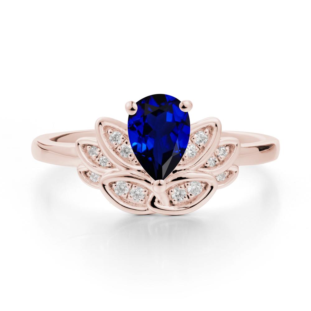 Teardrop Sapphire Petal Ring - LUO Jewelry #metal_14k rose gold
