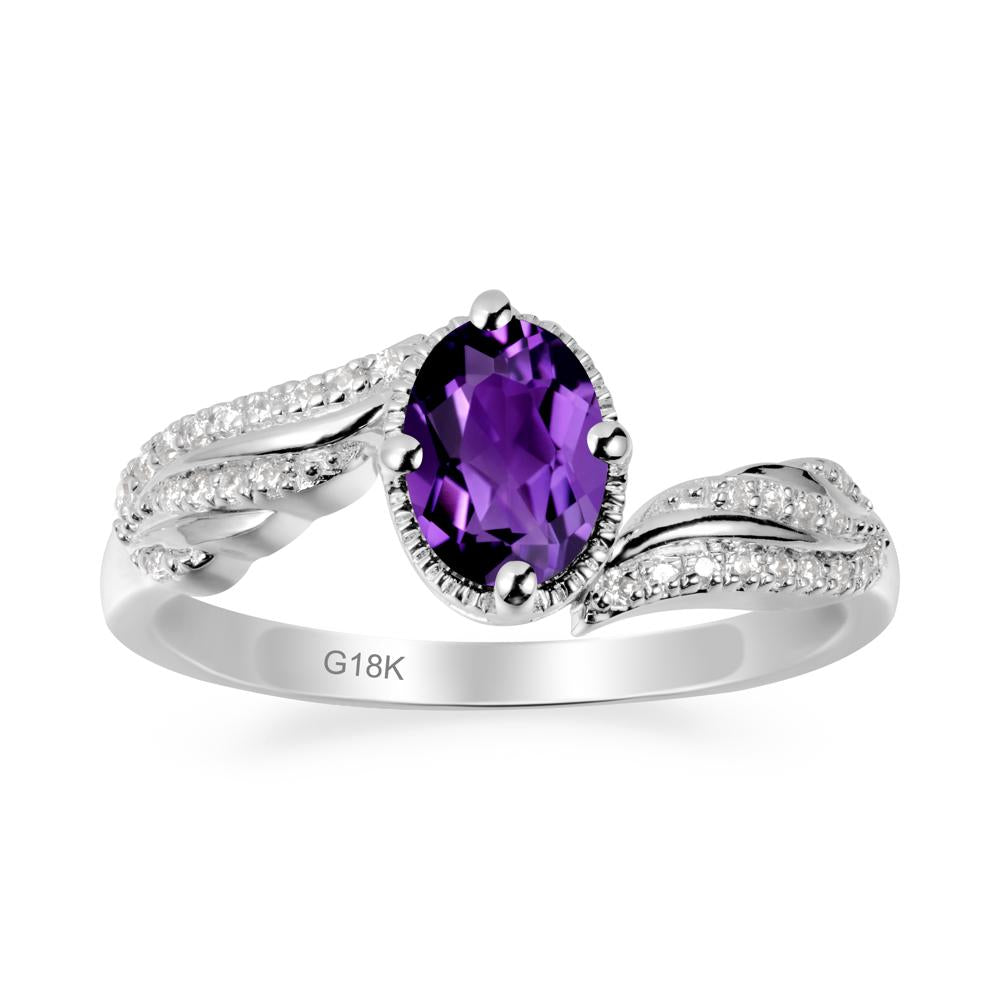 Angel Wings Inspired Amethyst Ring - LUO Jewelry #metal_18k white gold