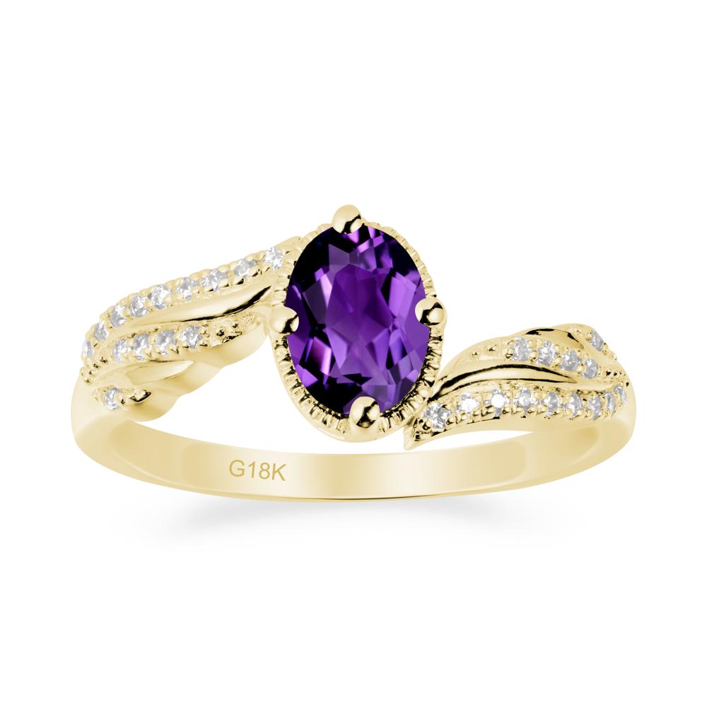 Angel Wings Inspired Amethyst Ring - LUO Jewelry #metal_18k yellow gold