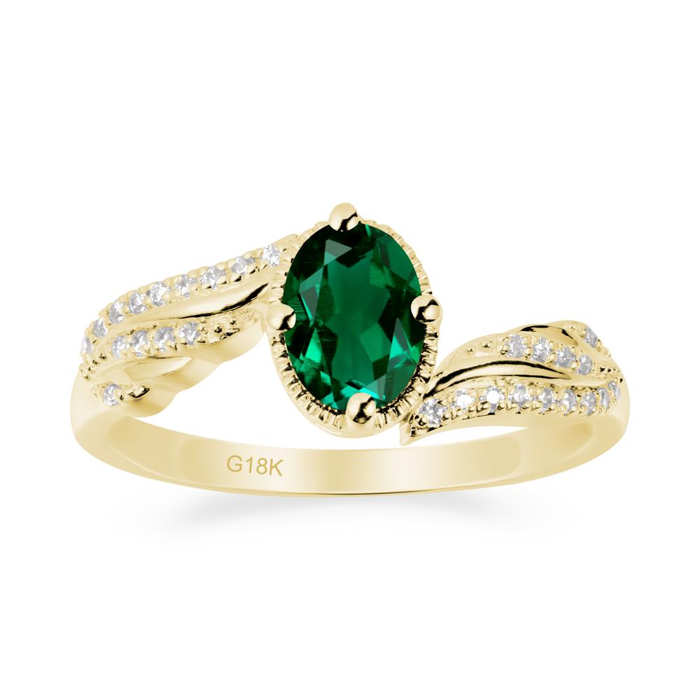 Angel Wings Inspired Emerald Ring - LUO Jewelry #metal_18k yellow gold