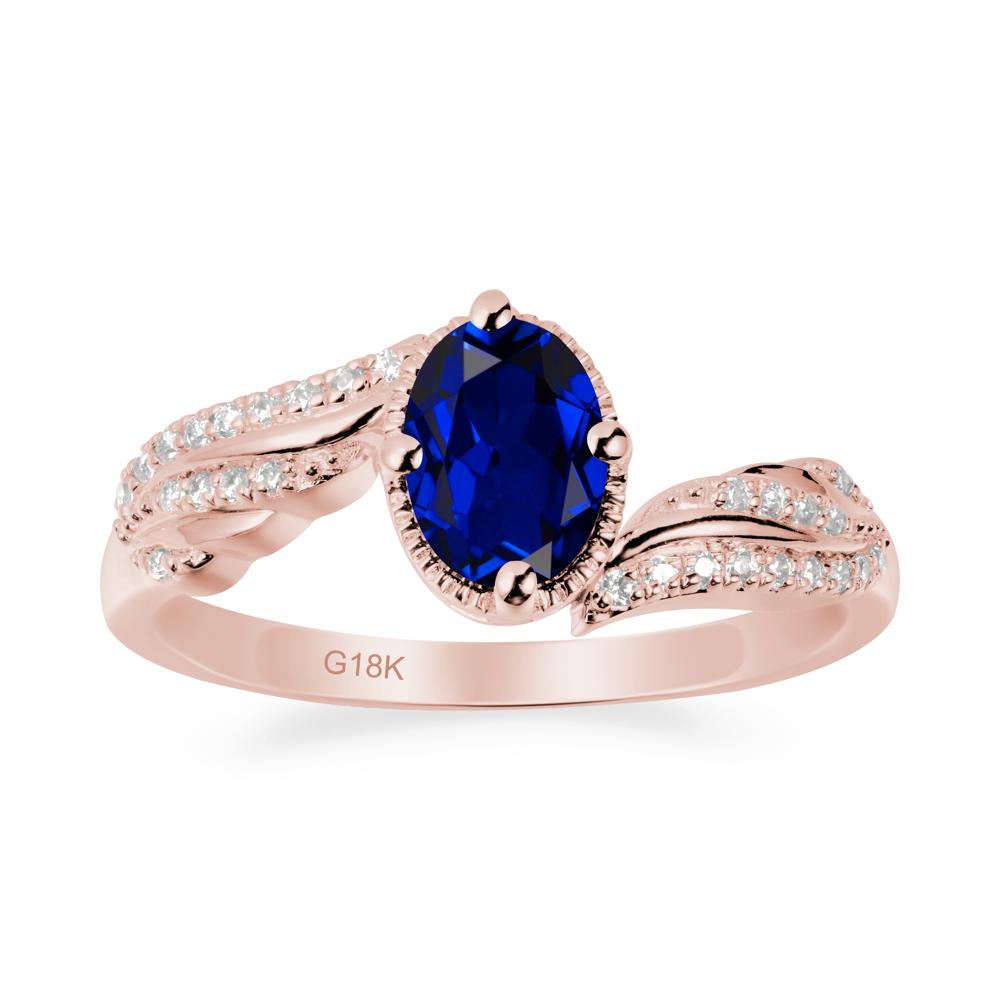 Angel Wings Inspired Sapphire Ring - LUO Jewelry #metal_18k rose gold