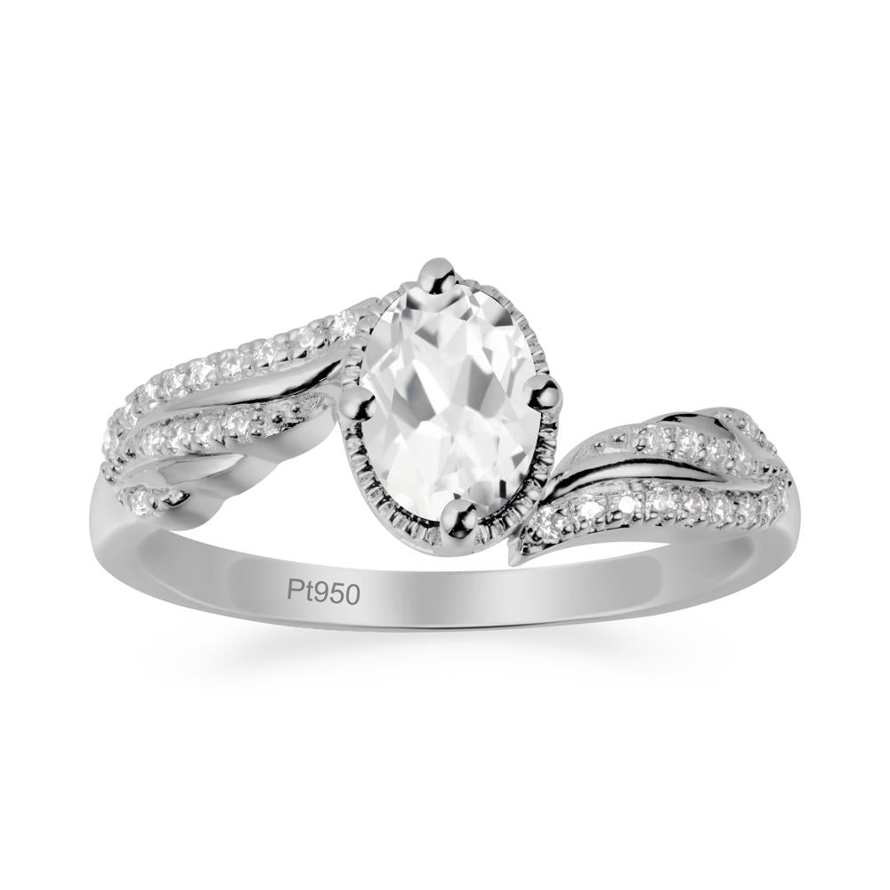 Angel Wings Inspired White Topaz Ring - LUO Jewelry #metal_platinum