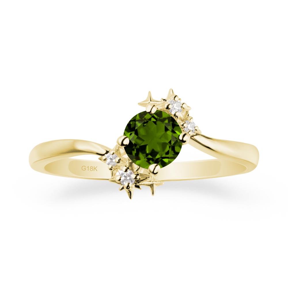 Round Diopside Bypass Ring - LUO Jewelry #metal_18k yellow gold