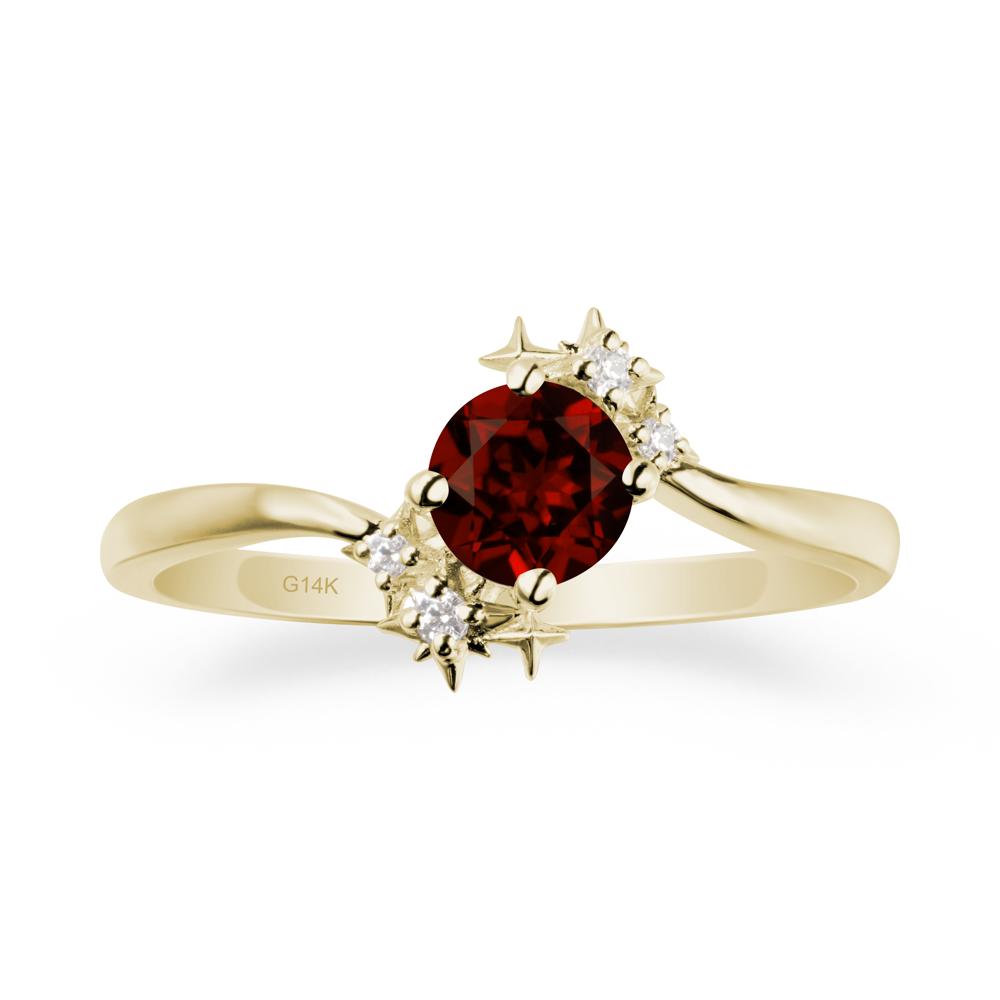 Bypass Round Garnet Statement Ring - LUO Jewelry #metal_14k yellow gold