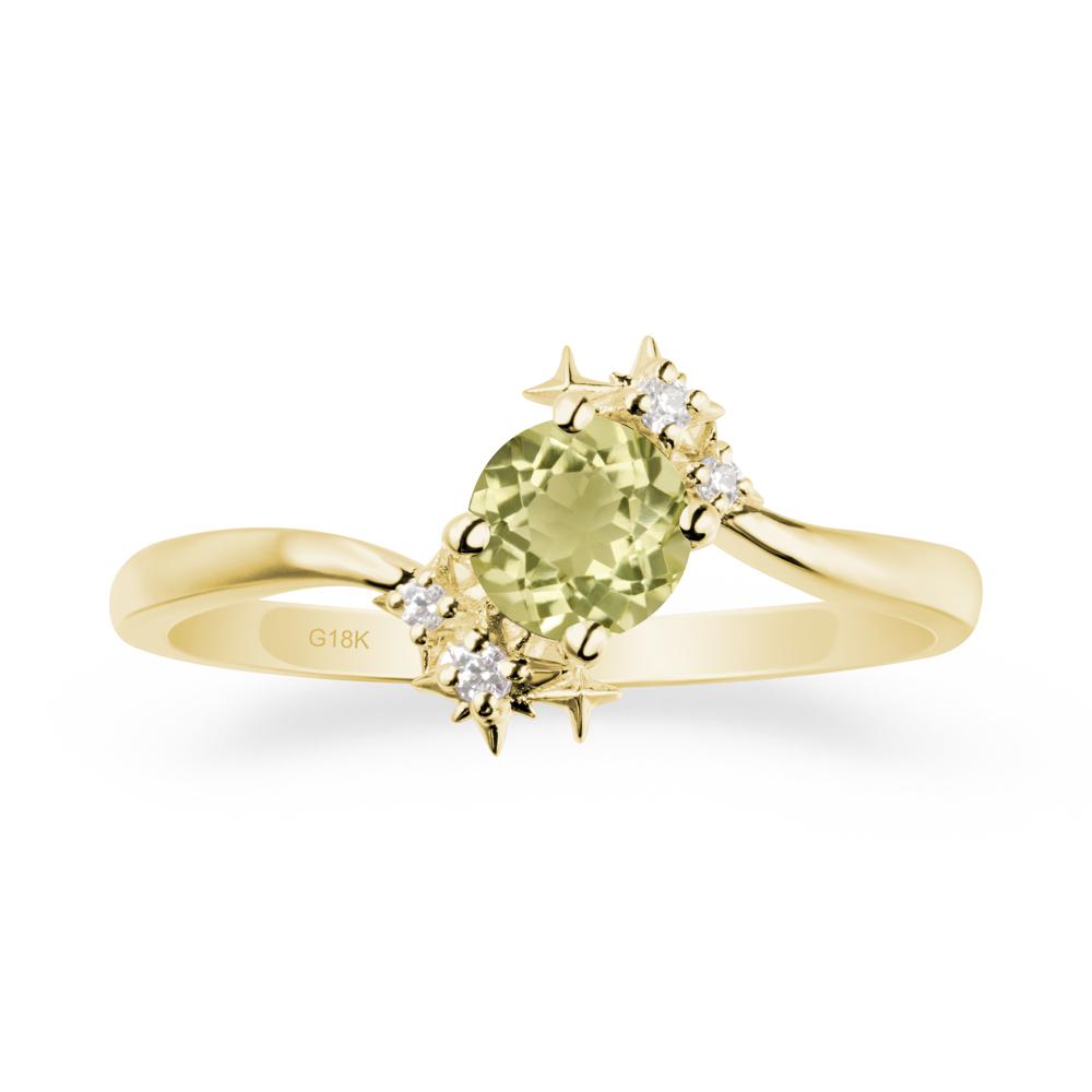 Bypass Round Lemon Quartz Statement Ring - LUO Jewelry #metal_18k yellow gold