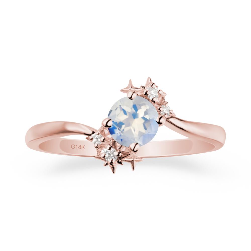 Star Round Moonstone Celestial Ring - LUO Jewelry #metal_18k rose gold