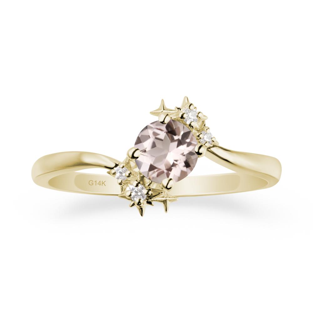 Bypass Round Morganite Statement Ring - LUO Jewelry #metal_14k yellow gold